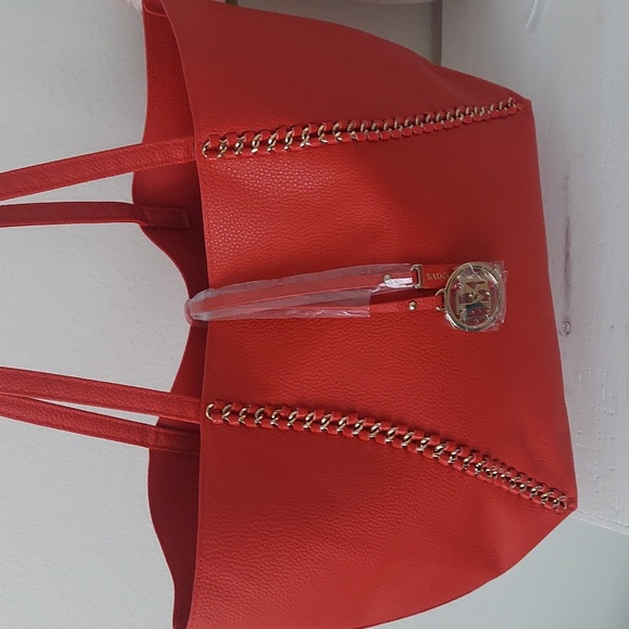 Badgley MISCHKA Red Designer Tote Bag with Crossbody Bag - Picture 6 of 6